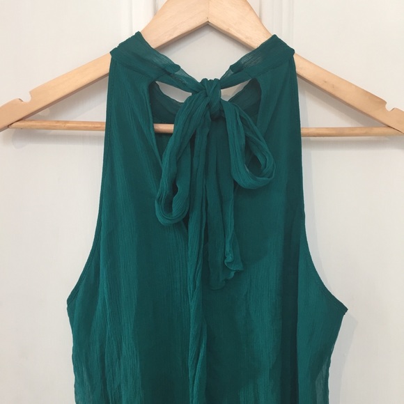 Emerald Green Dynamite Chiffon Halter Mini Dress - Picture 4 of 5